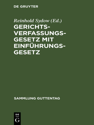 cover image of Gerichtsverfassungsgesetz mit Einführungsgesetz